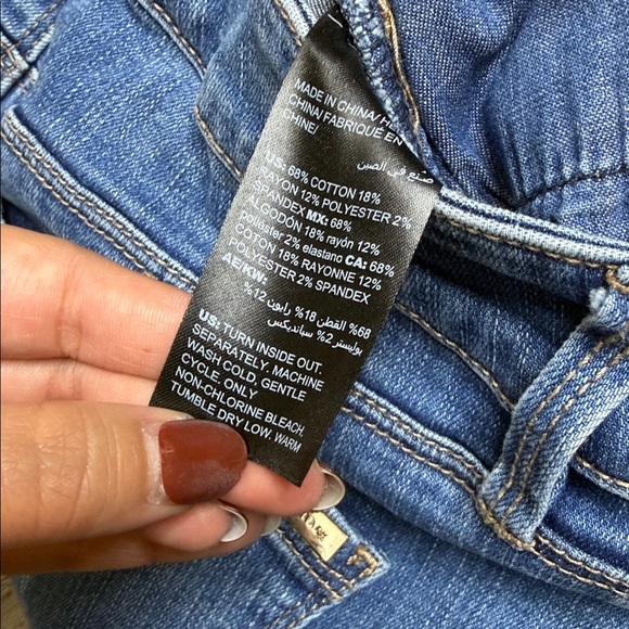 WHBM The Skinny Ankle Jeans Button Hem Blue Sz 0 - Picture 10 of 11